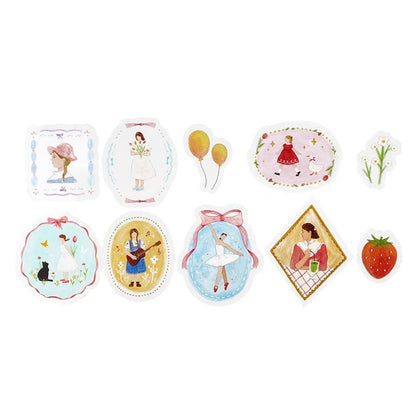 BGM Clear Deco Stickers Brooch - Girl - Kizuna Stationery