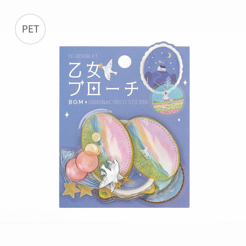 Kizuna Stationery - BGM Clear Deco Stickers Brooch - Landscape 