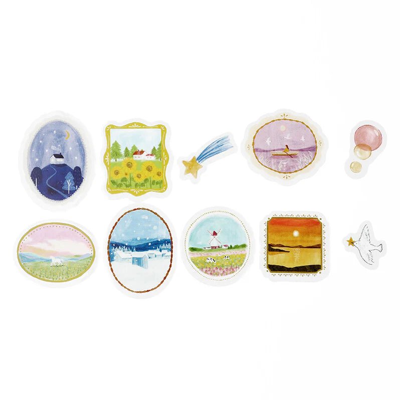 BGM Clear Deco Stickers Brooch - Landscape - Kizuna Stationery