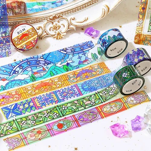 BGM Clear PET Tape Stained Glass - Castle Forest - Kizuna Stationery