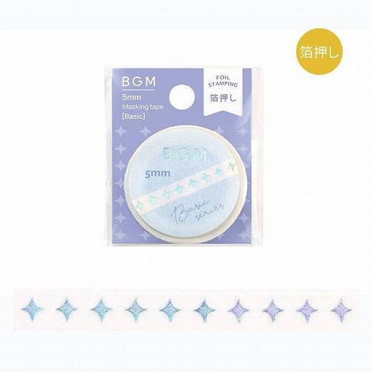 BGM Washi Tape Foil Baisc - Star - Kizuna Stationery