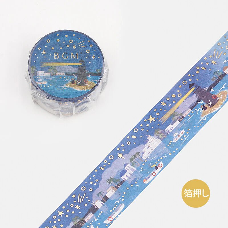 BGM Washi Tape Foil Little World - Lighthouse - Kizuna Stationery